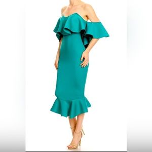 Brand New Off The Shoulder Teal Dress